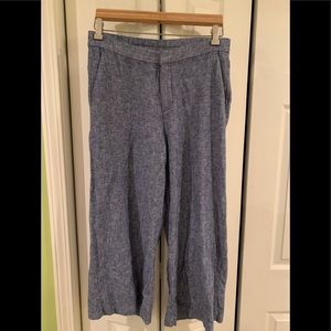 Chambray wide leg trousers